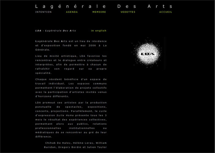 Julien Taylor photography LDA Lagenerale des arts Paris 2007